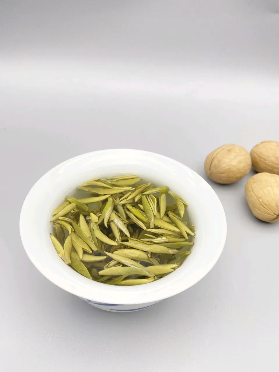 Bai Hao Yin Zhen — Száraz tea, felülnézeti közeli kép